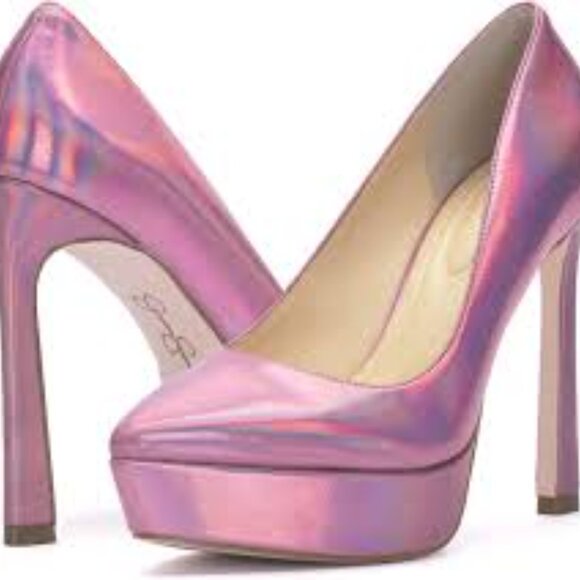 JESSICA SIMPSON Womens Pink 1" Platform Jariah Platform Slip On Pumps sz 11 - Picture 1 of 15